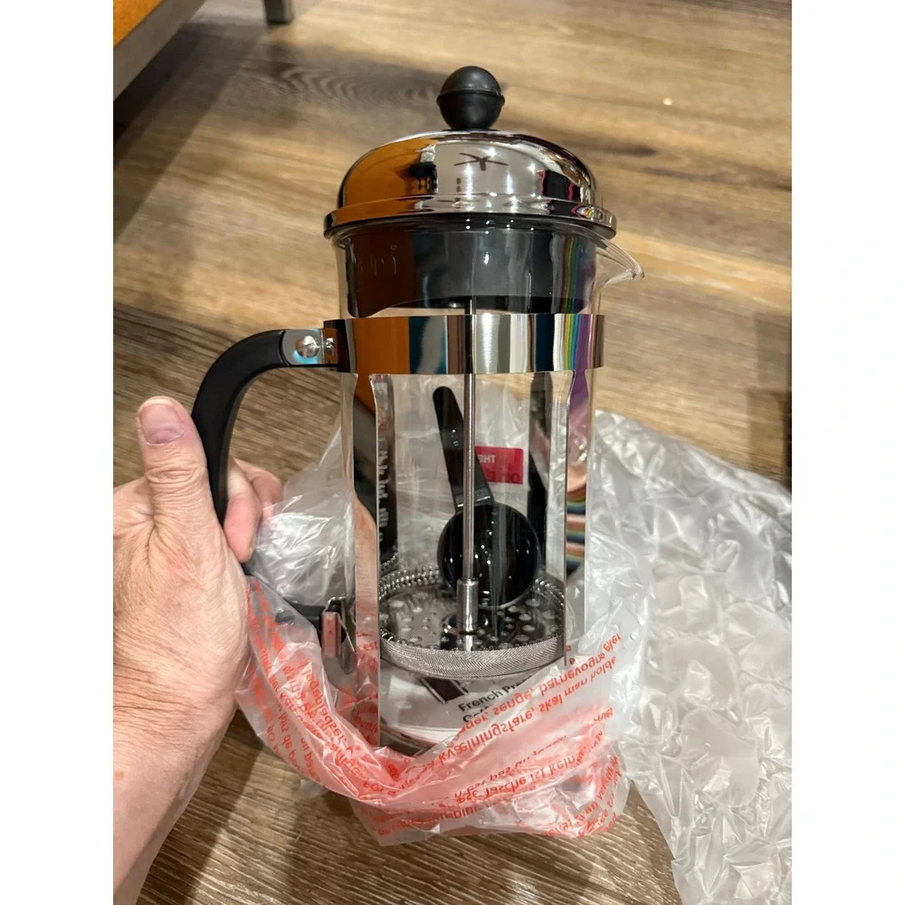 Bodum Chambord French Press 8 Cup Coffee Maker 34oz Stainless Steel 1928-16US4